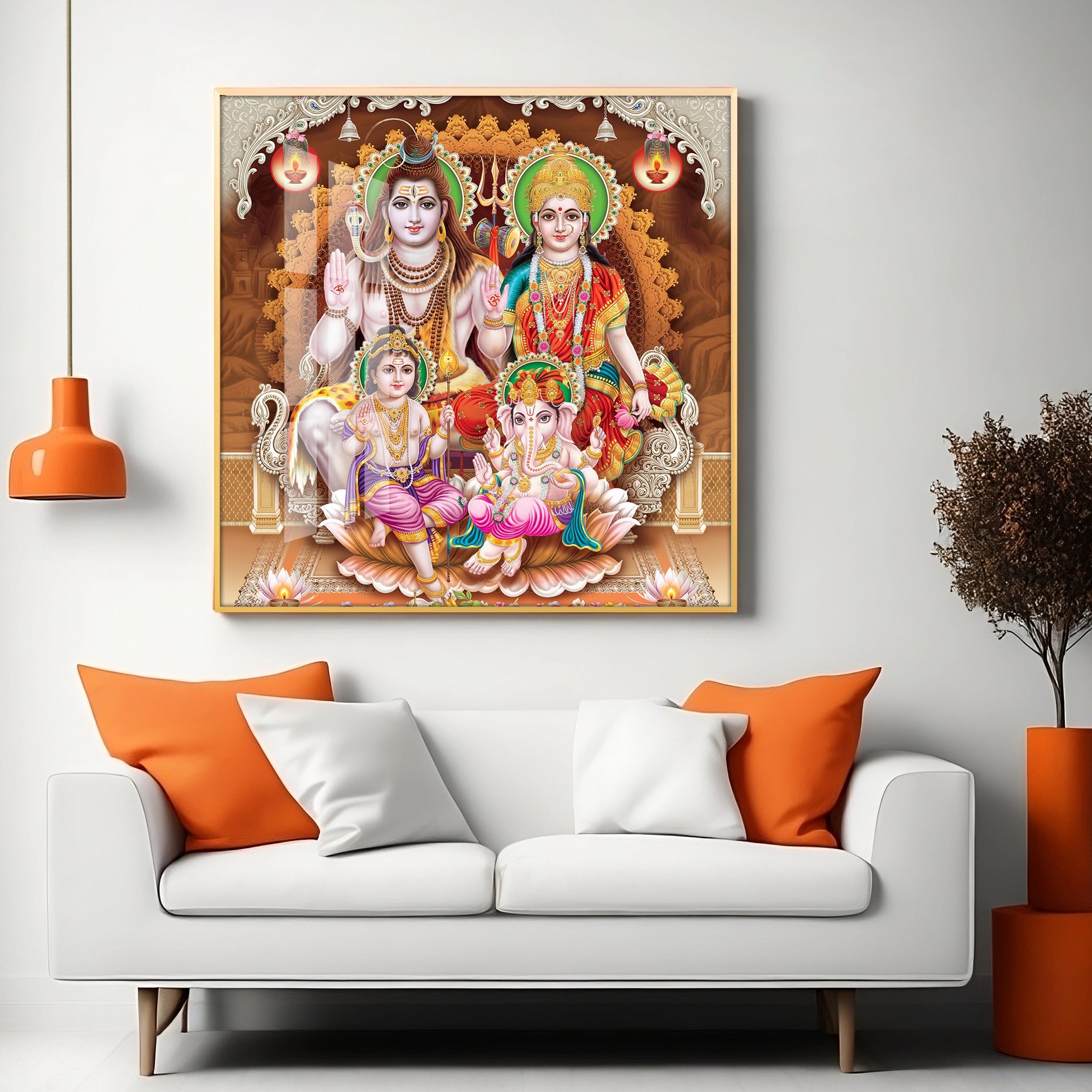 Shiv Parivar Premium Acrylic Square Wall Art