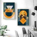 Geometric Splendor Premium Acrylic Vertical Wall Art (Set Of 2)