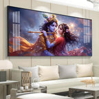 Radha Krishna Dancing Premium Acrylic Horizontal Wall Art