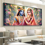 Radha Rani With Krishna Premium Acrylic Horizontal Wall Art