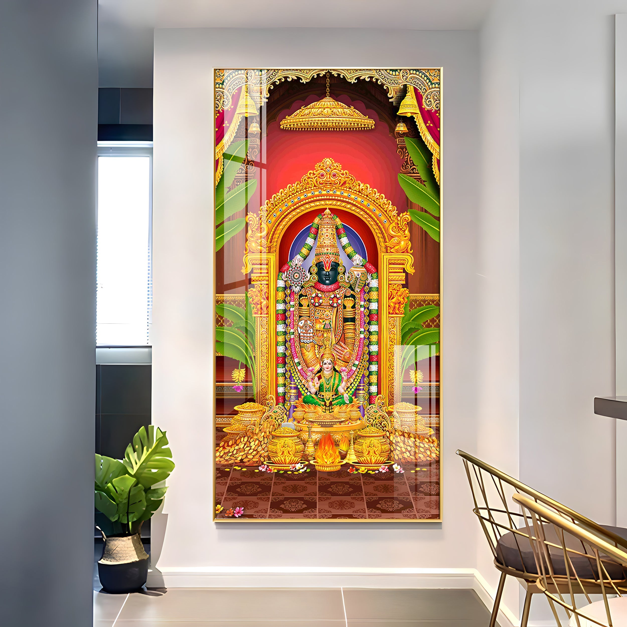 Shree Tirupati Balaji Premium Acrylic Vertical Wall Art