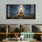 Radiant Buddha Mural Premium Acrylic Horizontal Wall Art