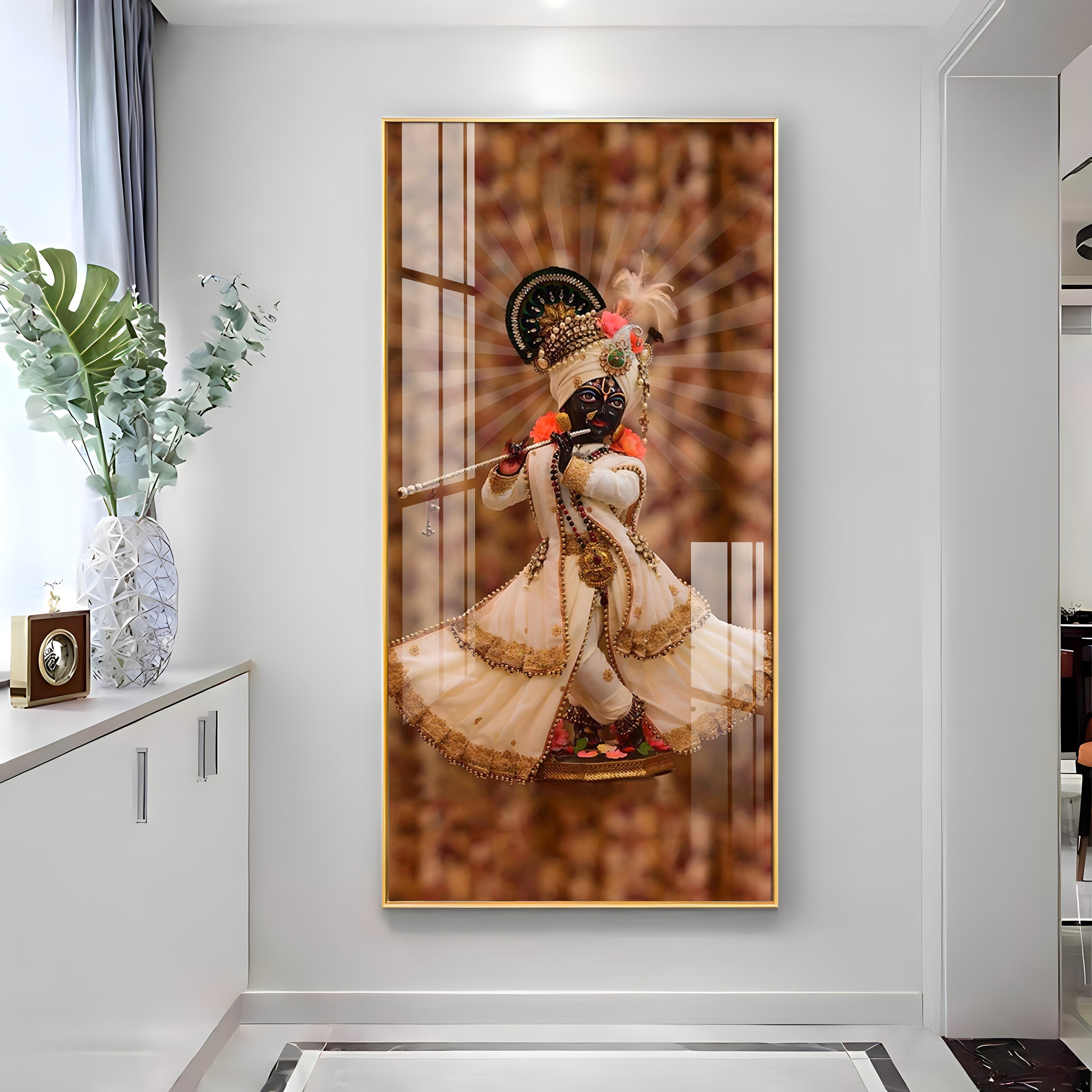 Shree Murlidhar Premium Acrylic Vertical Wall Art