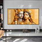 Devotional Krishna And Radha Premium Acrylic Horizontal Wall Art
