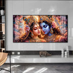 Krishna and Radha Unveiled Premium Acrylic Horizontal Wall Art
