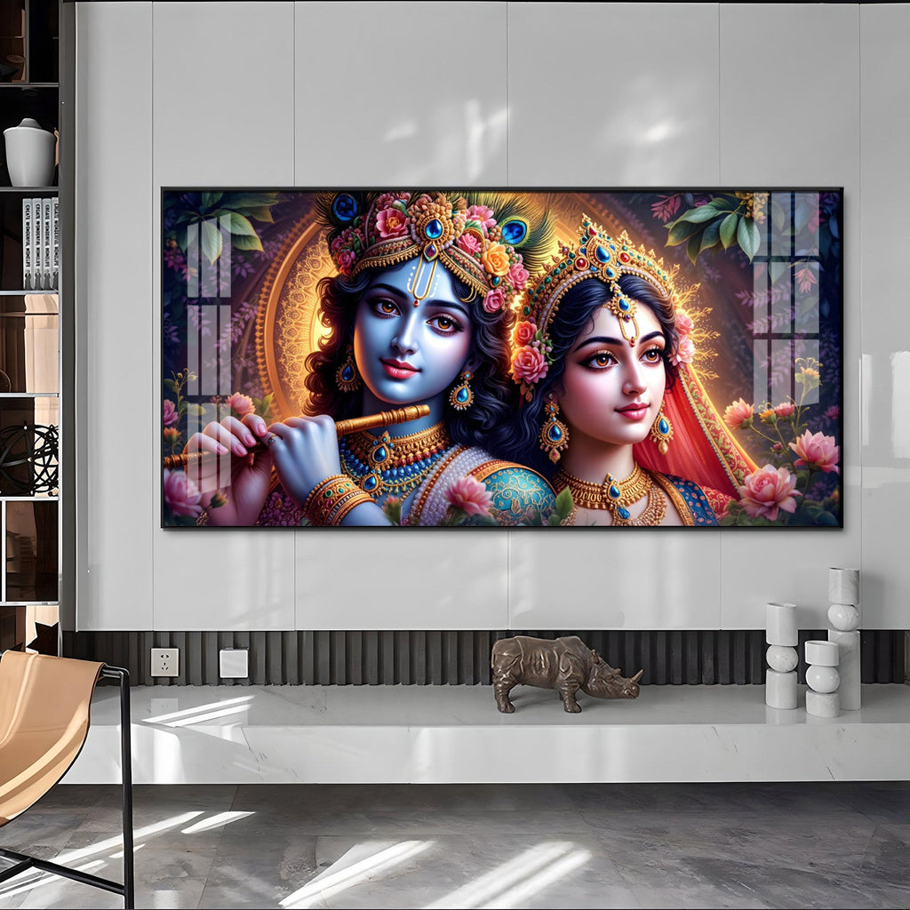 Krishna’s Flute, Radha’s Grace Premium Acrylic Horizontal Wall Art