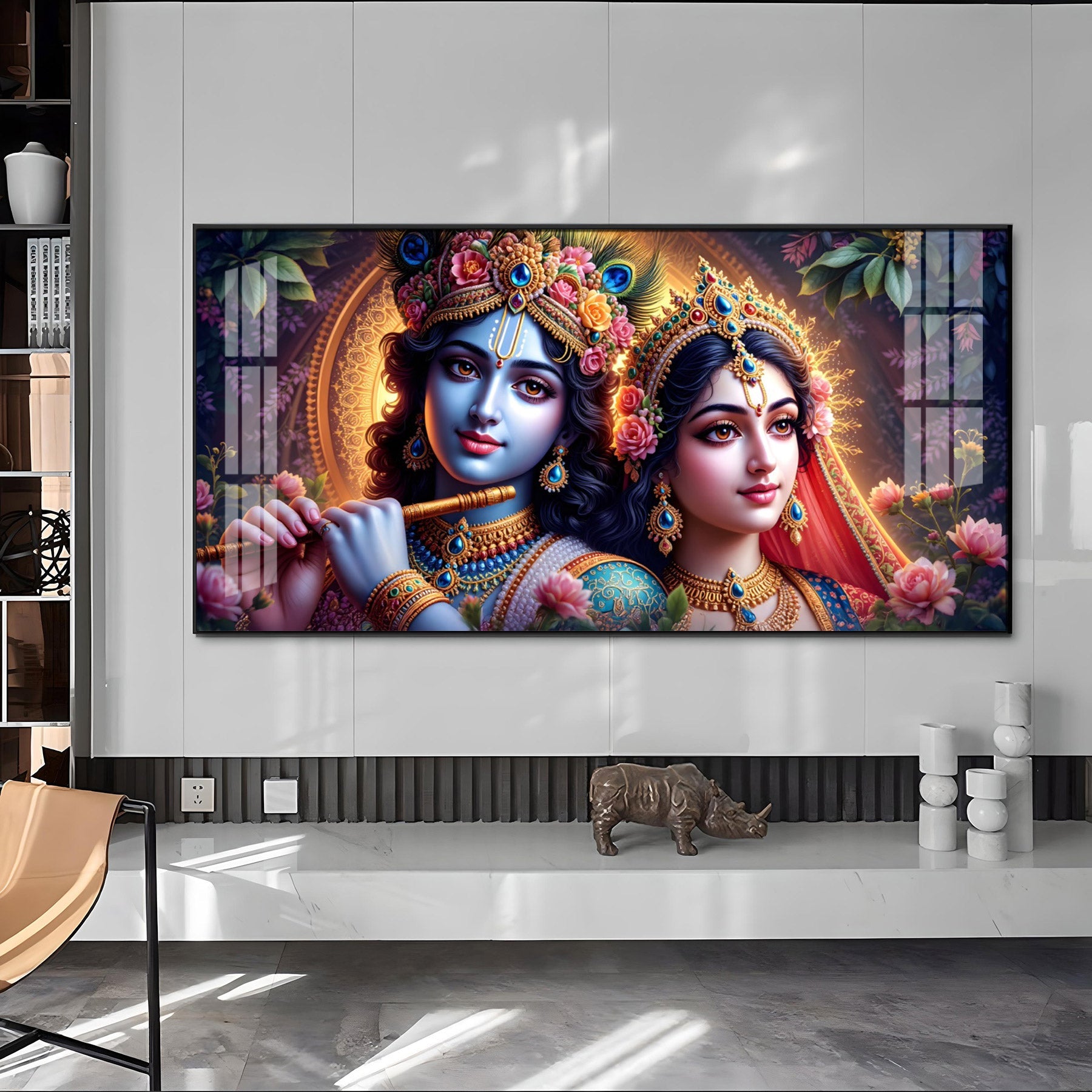 Krishna’s Flute, Radha’s Grace Premium Acrylic Horizontal Wall Art