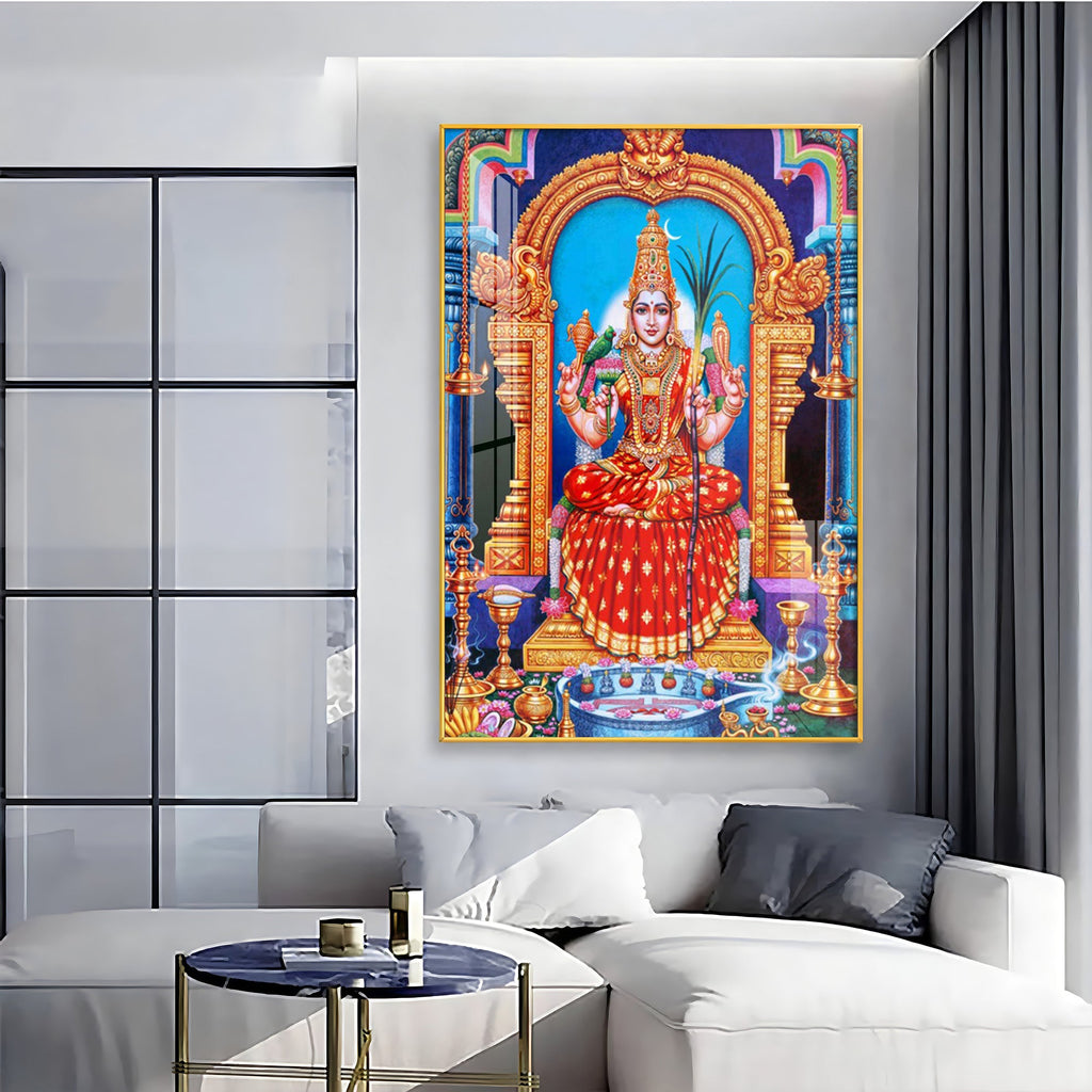 Goddess Kamakshi Amman Premium Acrylic Vertical Wall Art