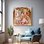 Shiv Parivar Premium Acrylic Square Wall Art