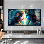 Radha Krishna Forestry Scene Premium Acrylic Horizontal Wall Art
