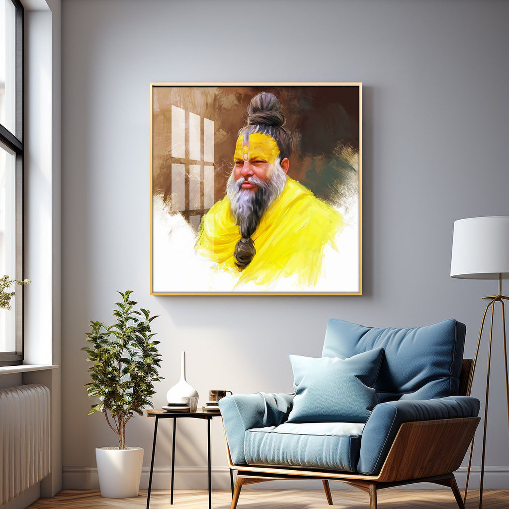 Premanand Ji Maharaj Premium Acrylic Square Wall Art