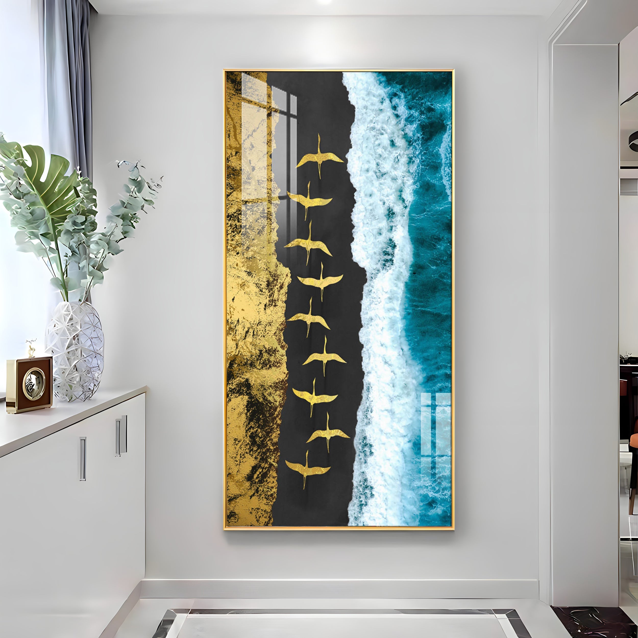 Ocean Waves Premium Acrylic Vertical Wall Art