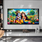 Natkhat Gopala & Radha Premium Acrylic Horizontal Wall Art