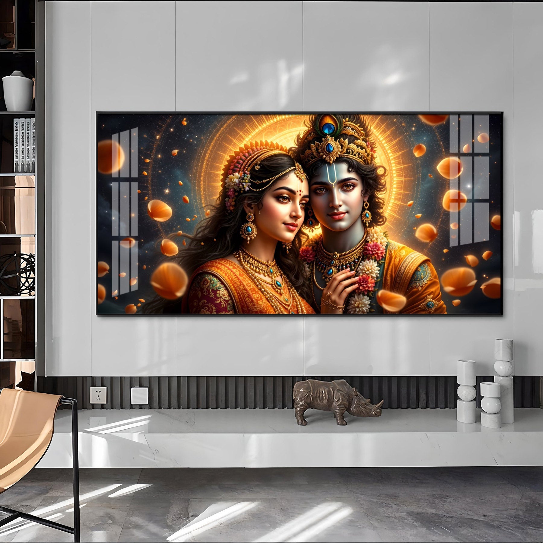 Transcendent Spirits Of Krishna Radha Premium Acrylic Horizontal Wall Art