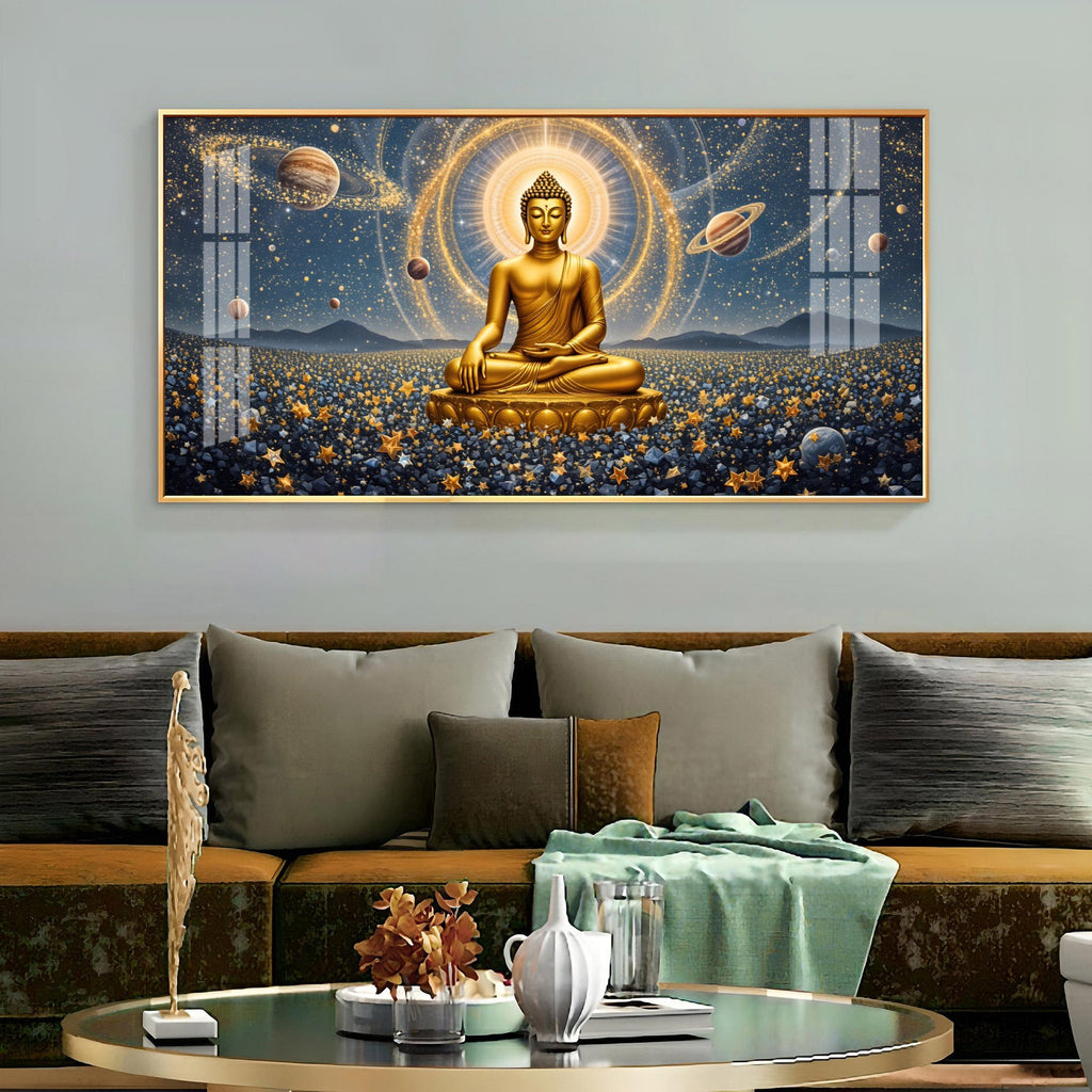 Peaceful Reflection Of Buddha Premium Acrylic Horizontal Wall Art