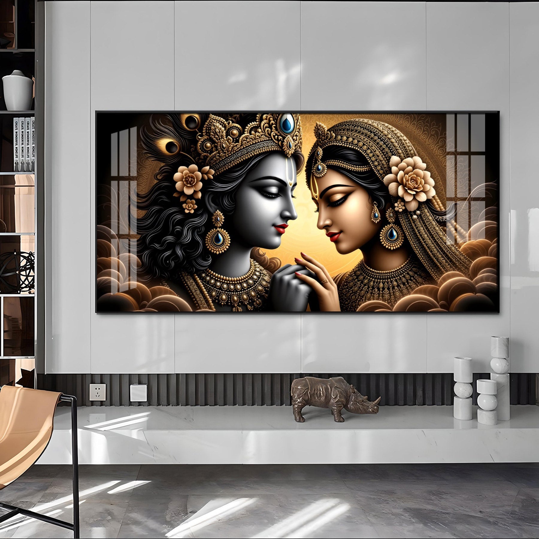 Krishna And The Divine Feminine Premium Acrylic Horizontal Wall Art
