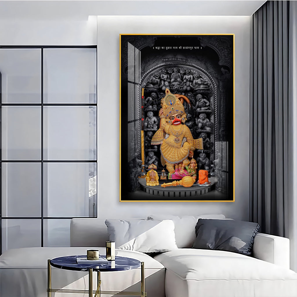 Dev Hanumanji Premium Acrylic Vertical Wall Art