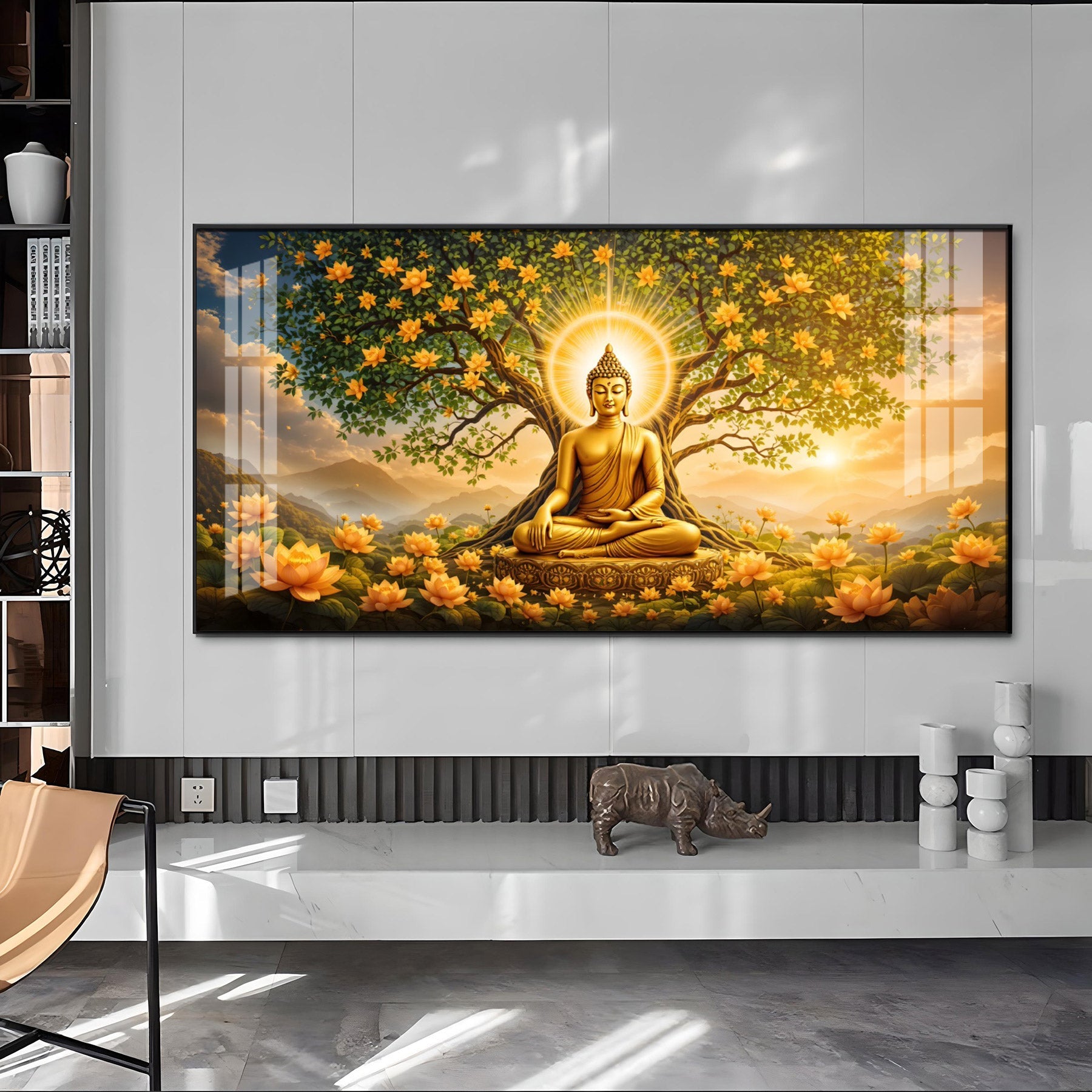 Buddha Meditating In Dayspring Premium Acrylic Horizontal Wall Art