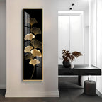 Ginkgo Leaf Design Premium Acrylic Vertical Wall Art
