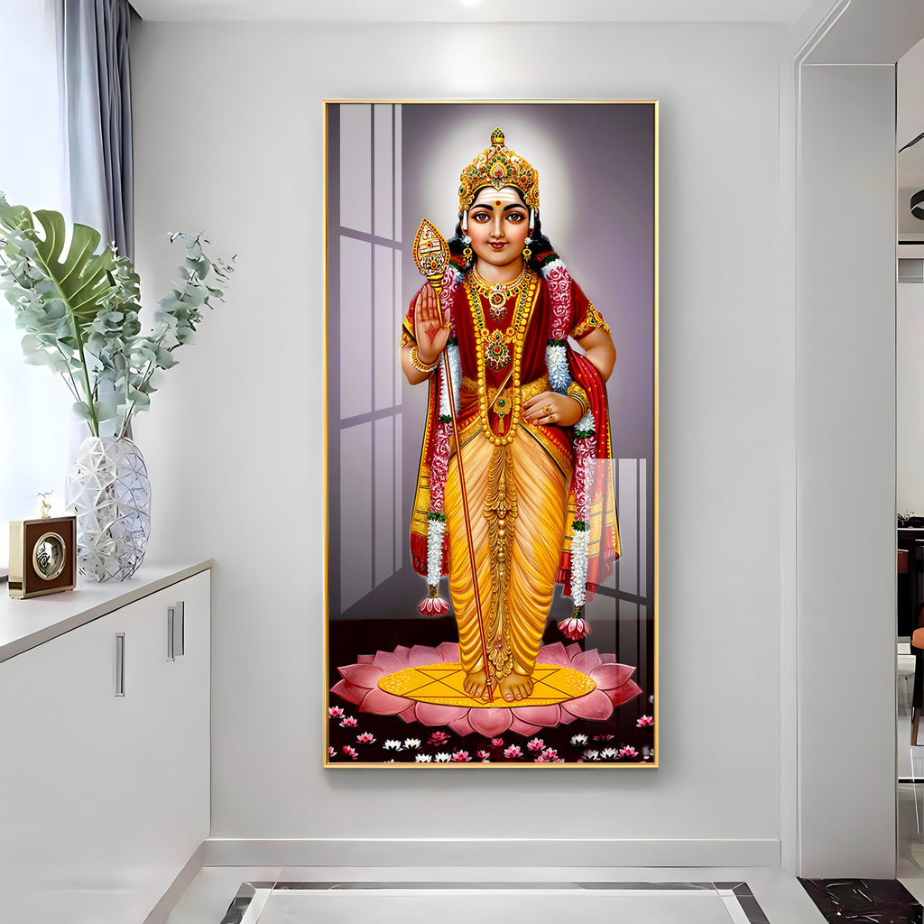Lord Murugan Premium Acrylic Vertical Wall Art
