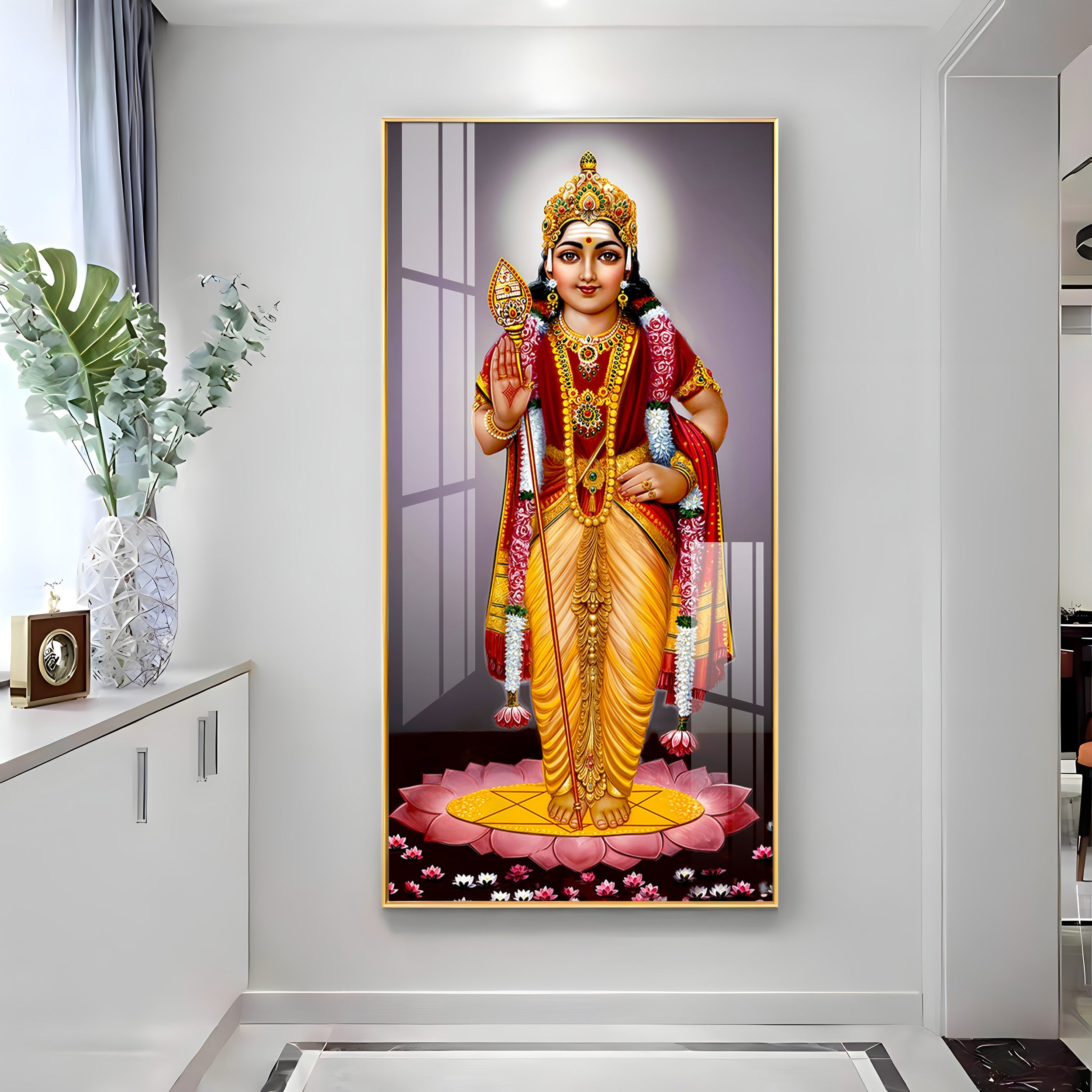 Lord Murugan Premium Acrylic Vertical Wall Art