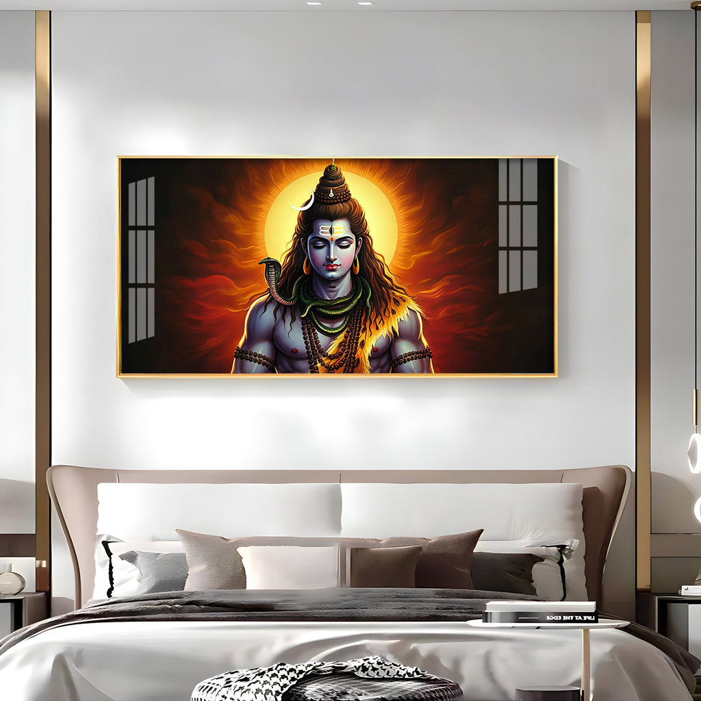 God Shiva Premium Acrylic Horizontal Wall Art