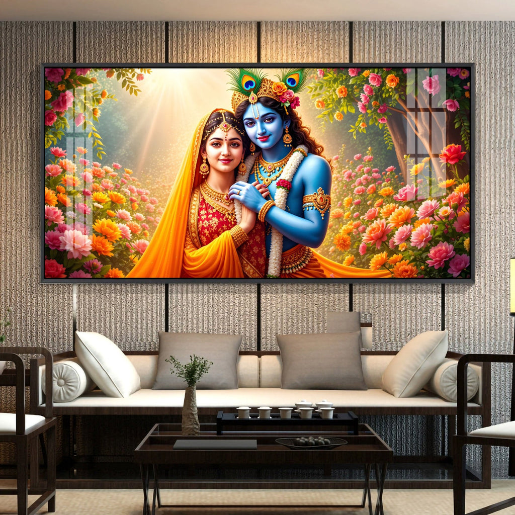 Radha Krishna Boundless Bhakti Premium Acrylic Horizontal Wall Art