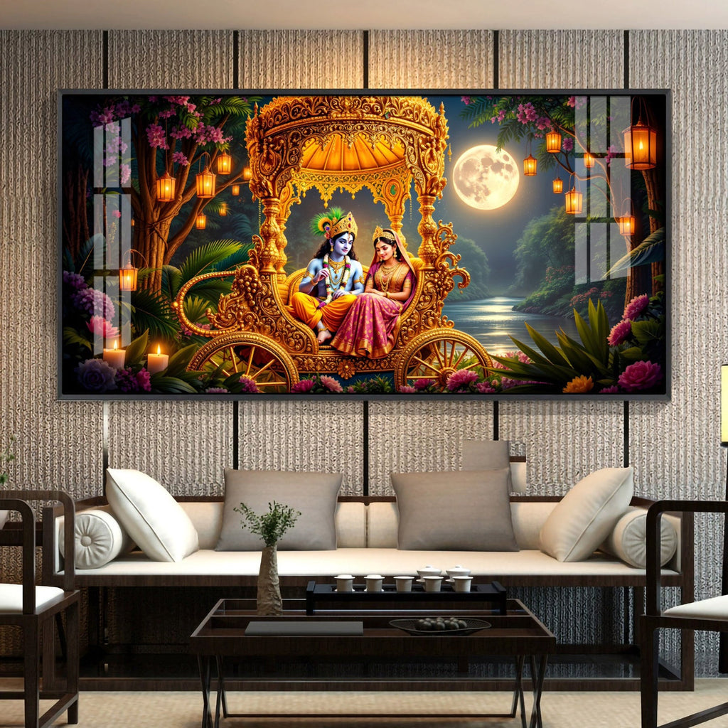 Krishna Radha Serenity Premium Acrylic Horizontal Wall Art