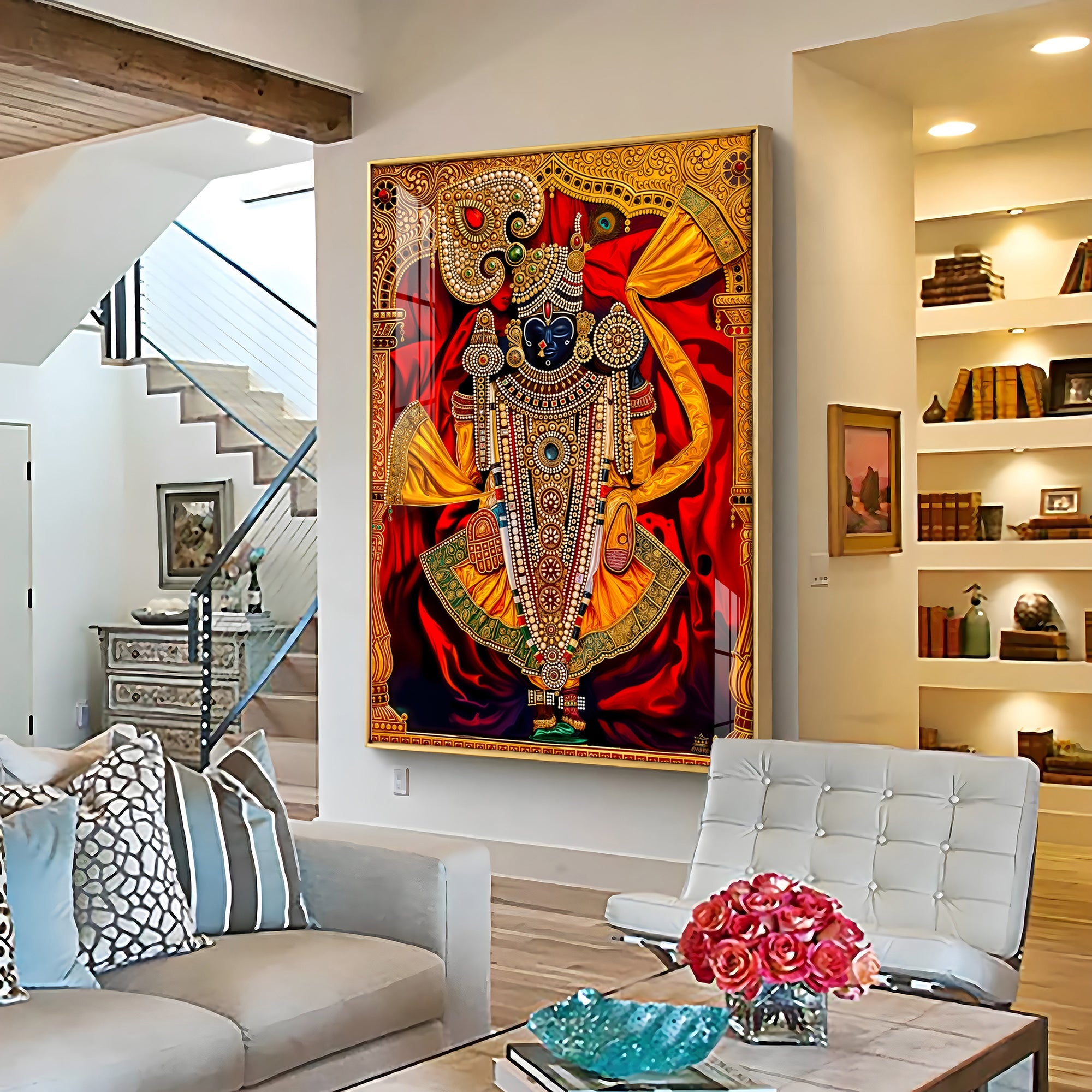 Dwarkadhish Premium Acrylic Vertical Wall Art