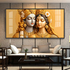 Devotional Krishna And Radha Premium Acrylic Horizontal Wall Art