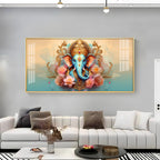 Divine Lord Ganesha Premium Acrylic Horizontal Wall Art