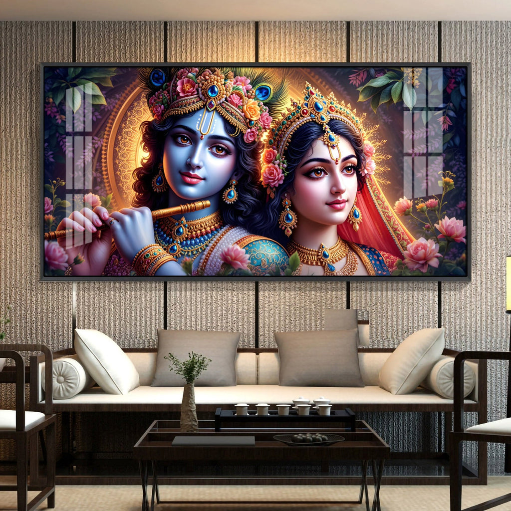 Krishna’s Flute, Radha’s Grace Premium Acrylic Horizontal Wall Art