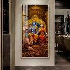 Devotion Of Hanuman Premium Acrylic Vertical Wall Art
