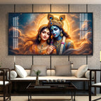 Divine Radha With Krishna Premium Acrylic Horizontal Wall Art