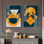 Geometric Splendor Premium Acrylic Vertical Wall Art (Set Of 2)