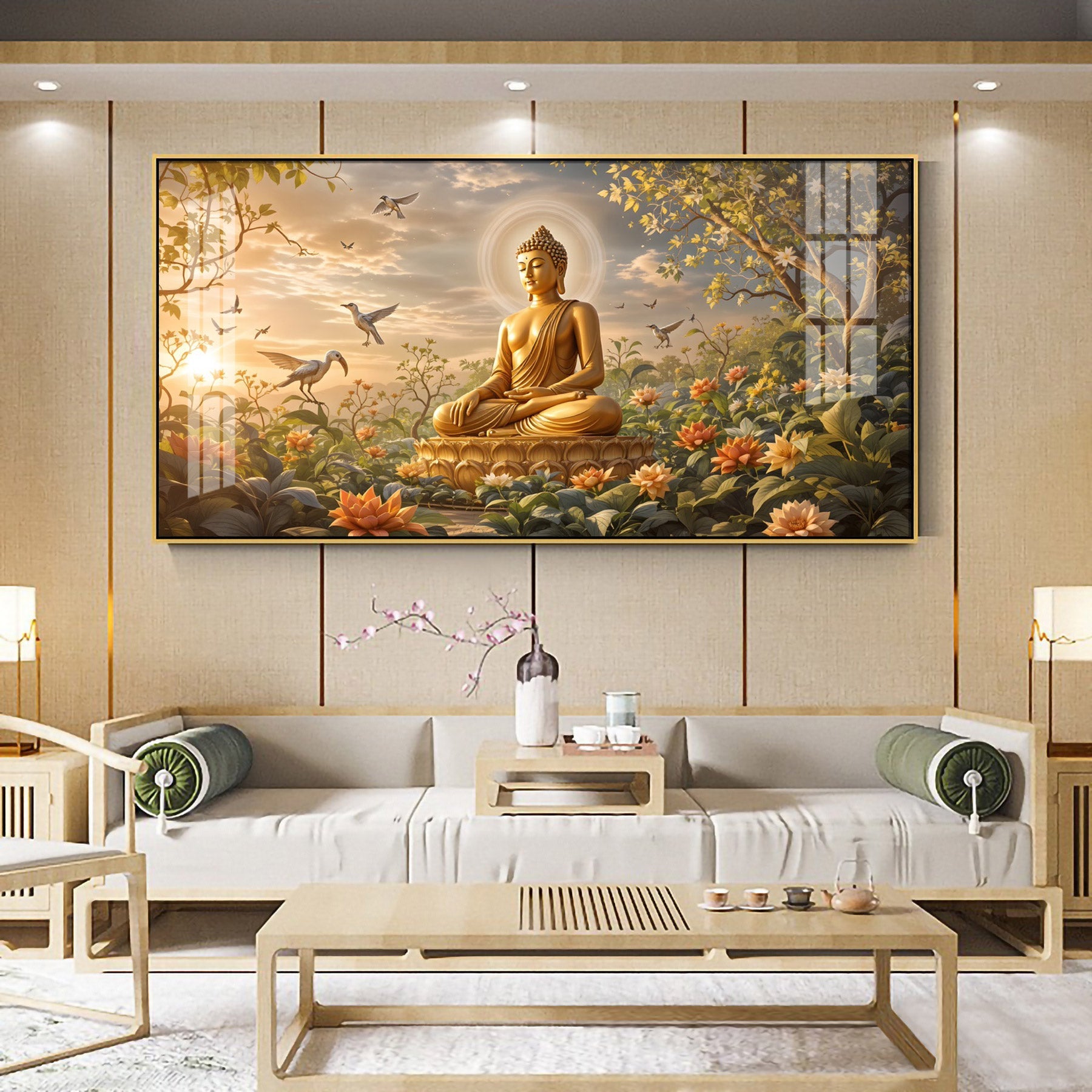 Buddha In Nature Stillness Premium Acrylic Horizontal Wall Art