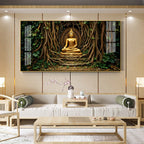 Buddha's Cosmic Refuge Premium Acrylic Horizontal Wall Art