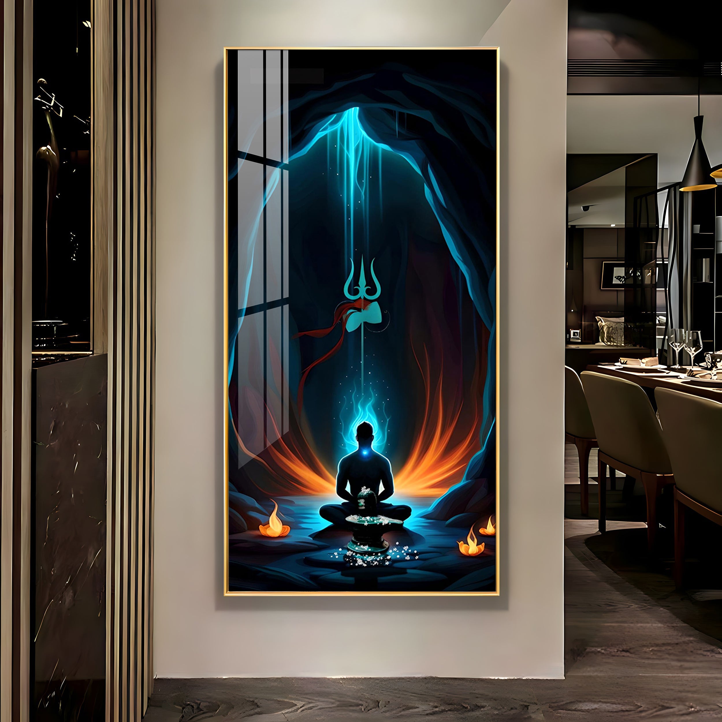 Jai Mahakal Premium Acrylic Vertical Wall Art