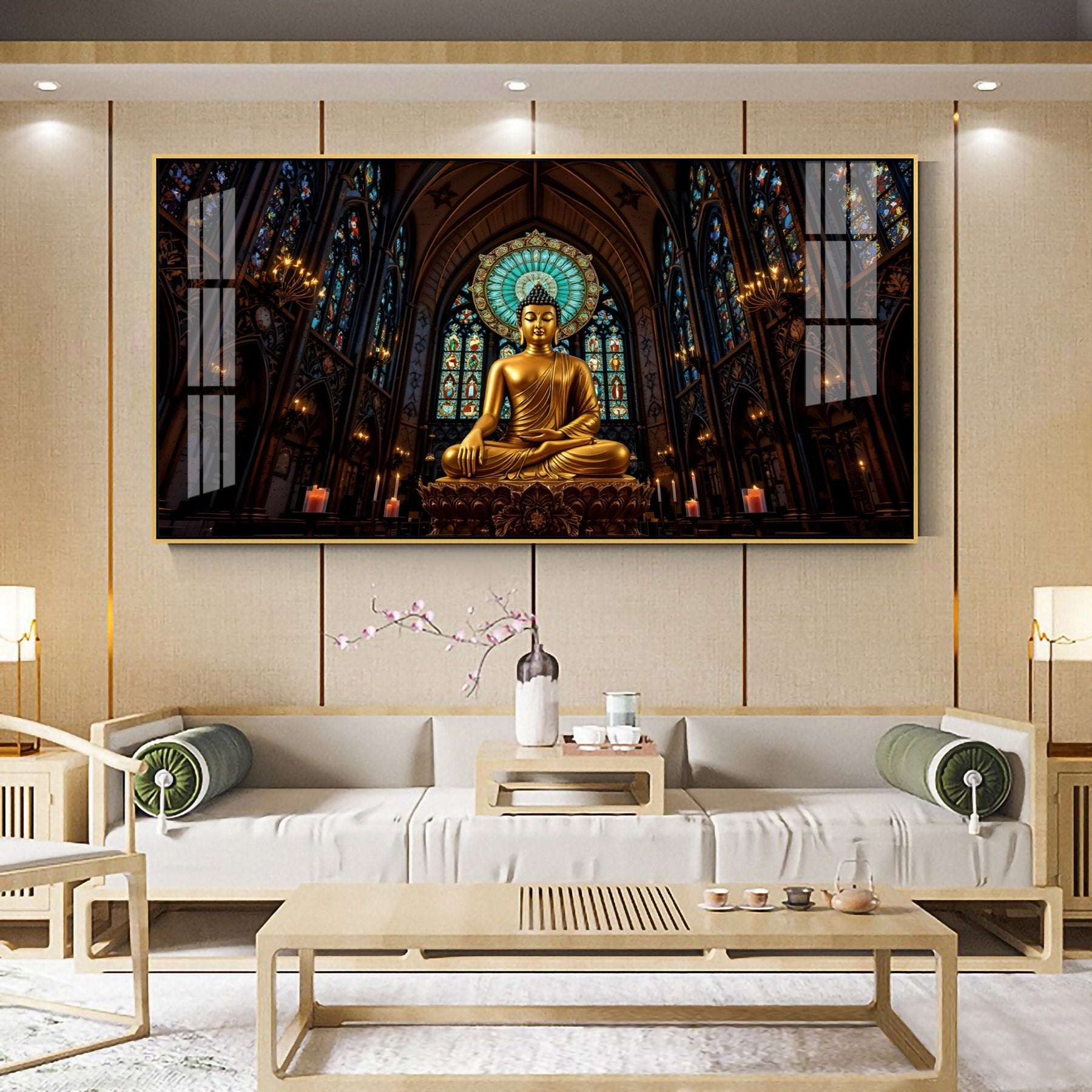 Radiant Peace Buddha Premium Acrylic Horizontal Wall Art