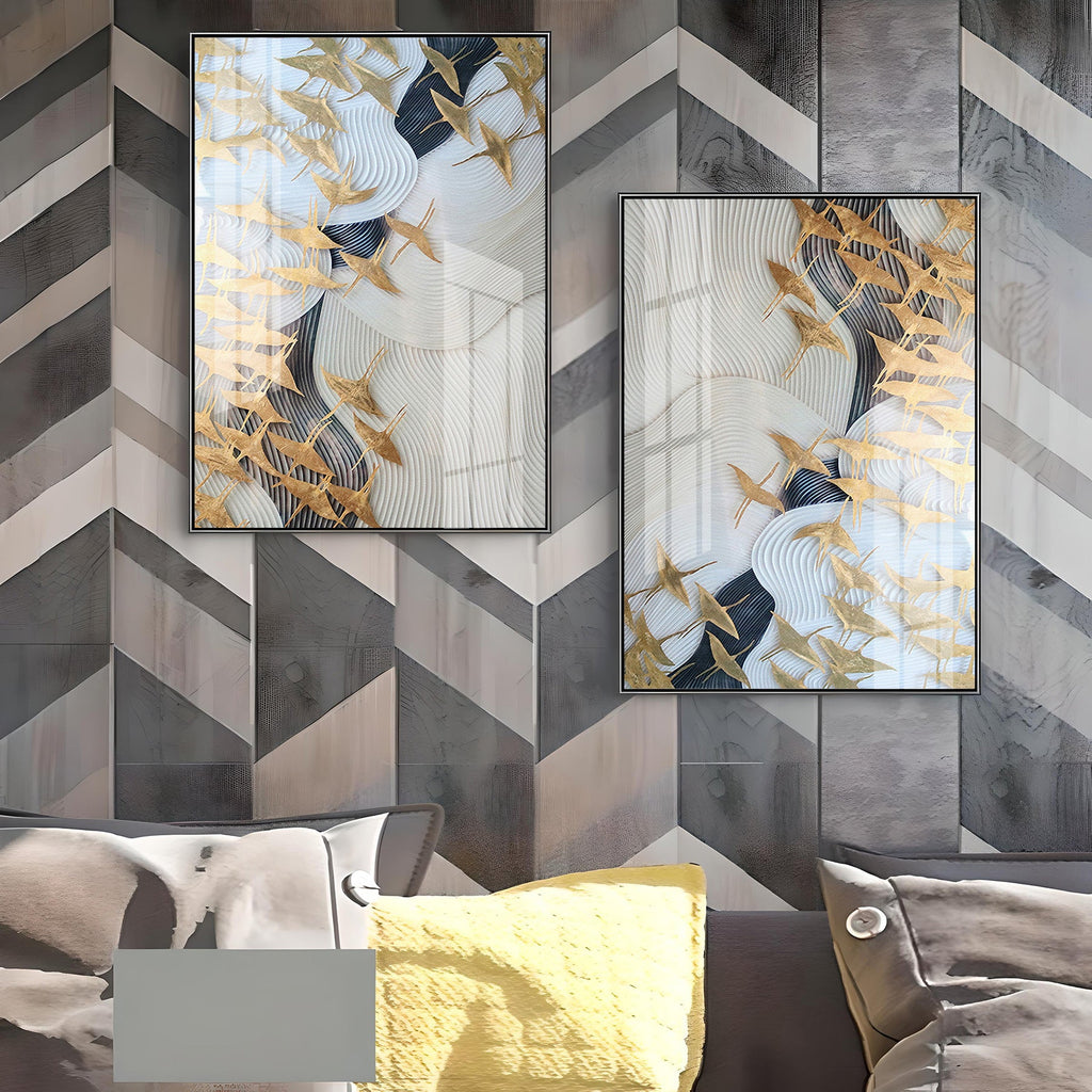 Luxe Canvas Premium Acrylic Vertical Wall Art (Set Of 2)