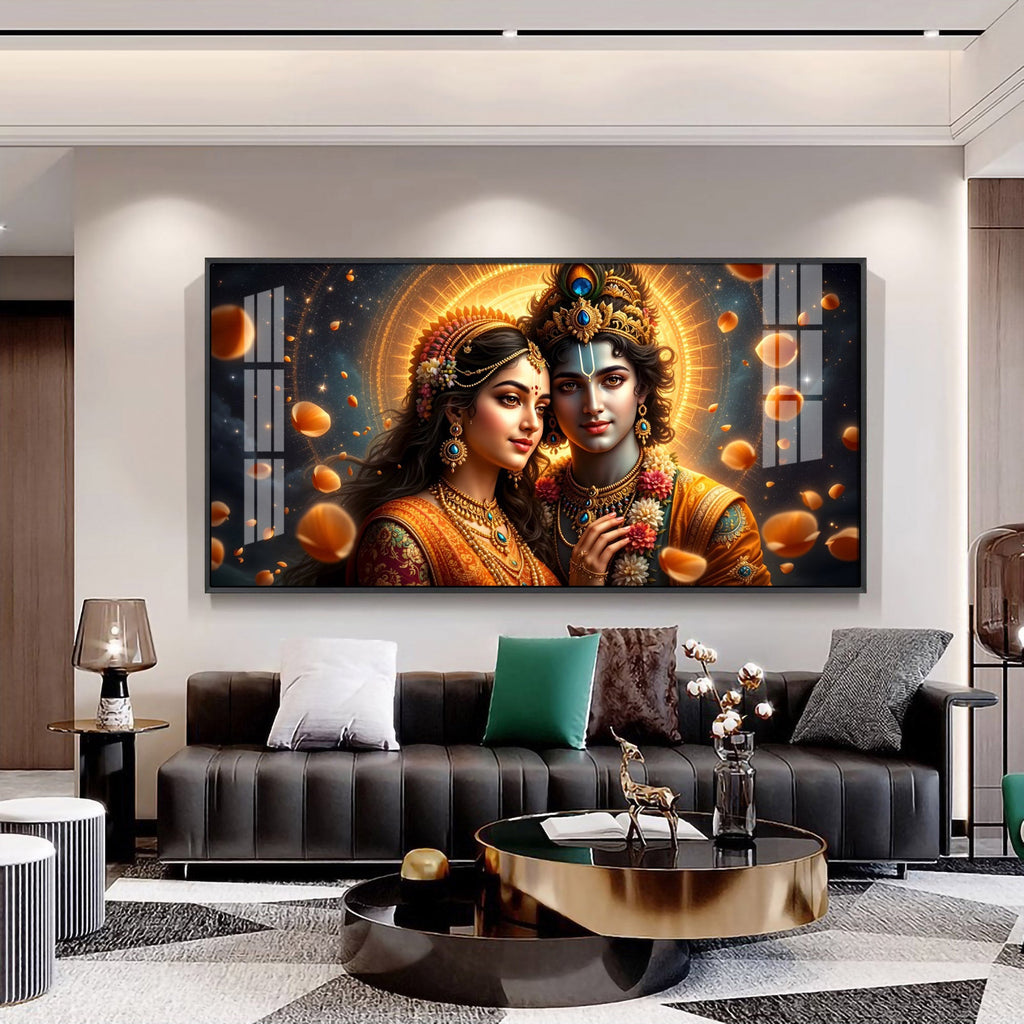 Transcendent Spirits Of Krishna Radha Premium Acrylic Horizontal Wall Art