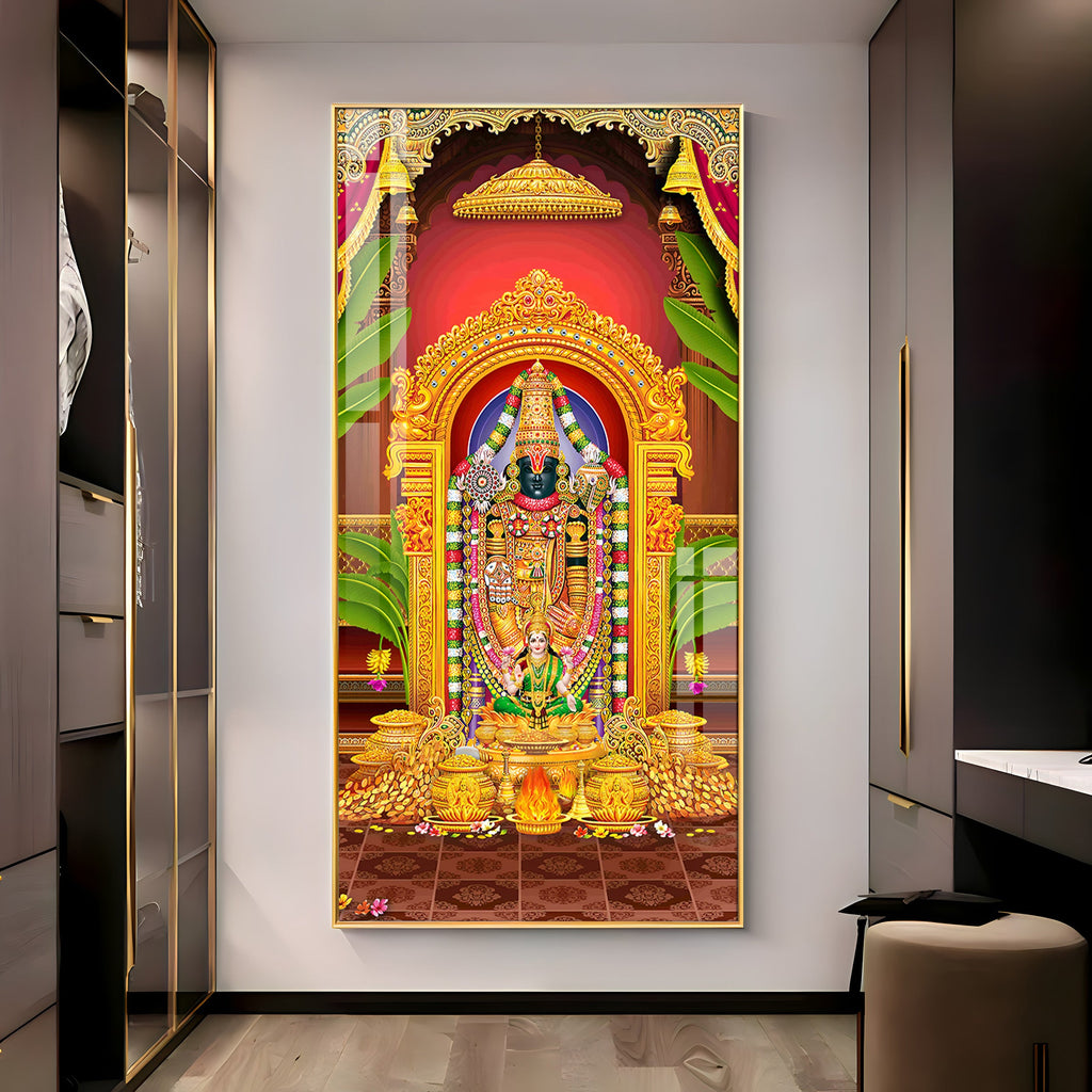 Shree Tirupati Balaji Premium Acrylic Vertical Wall Art