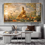 Buddha In Nature Stillness Premium Acrylic Horizontal Wall Art