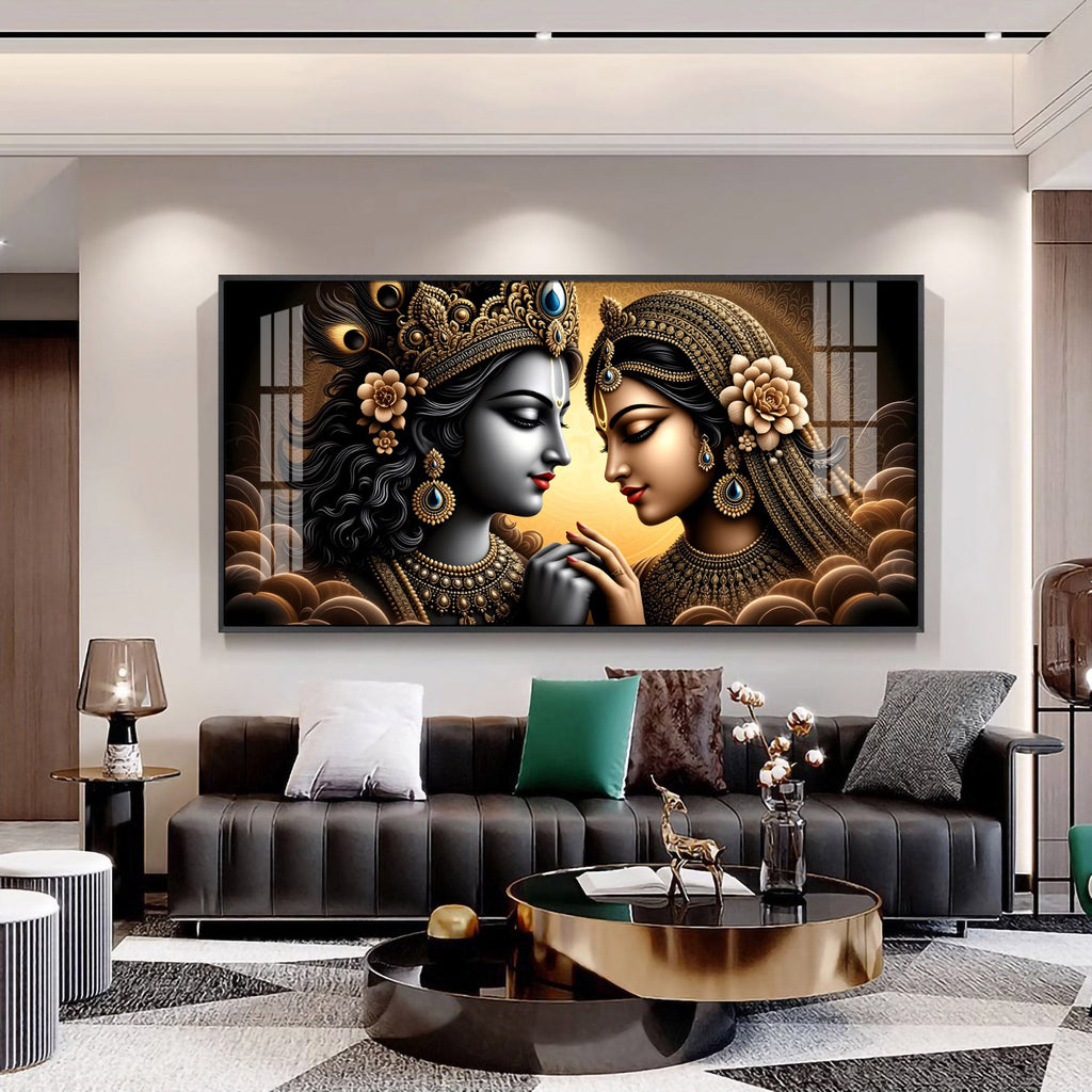 Krishna And The Divine Feminine Premium Acrylic Horizontal Wall Art