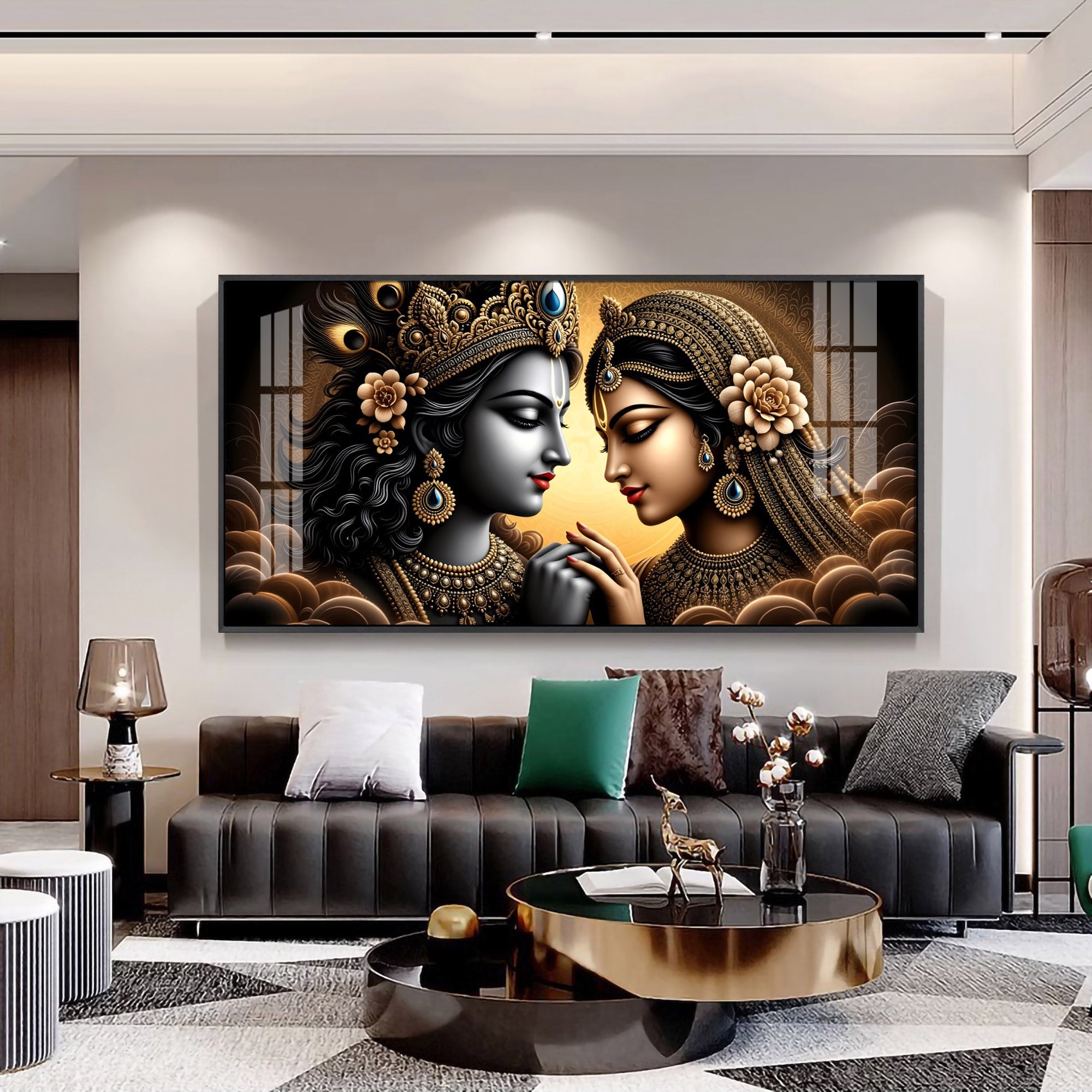 Krishna And The Divine Feminine Premium Acrylic Horizontal Wall Art