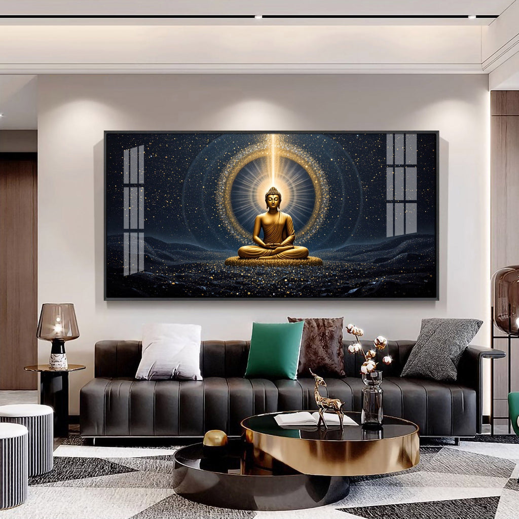 Radiant Buddha Reflection Premium Acrylic Horizontal Wall Art