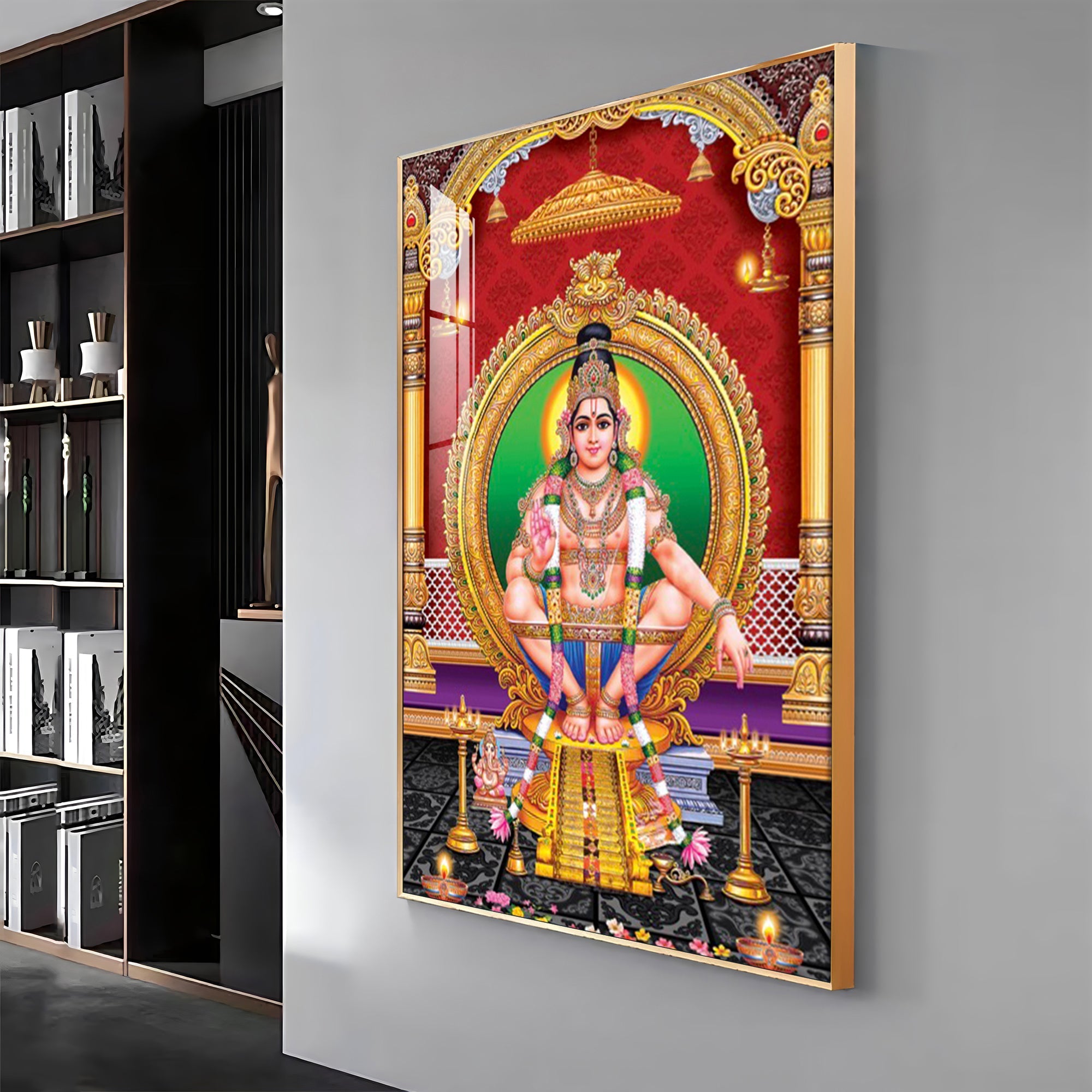Lord Ayyappa Premium Acrylic Vertical Wall Art