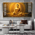Golden Buddha Bliss Premium Acrylic Horizontal Wall Art