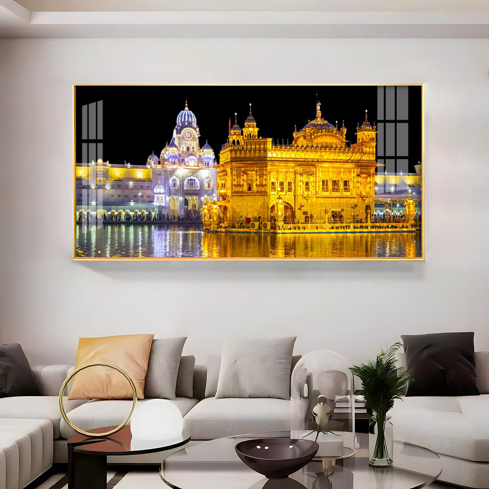 The Majestic Golden Temple Premium Acrylic Horizontal Wall Art