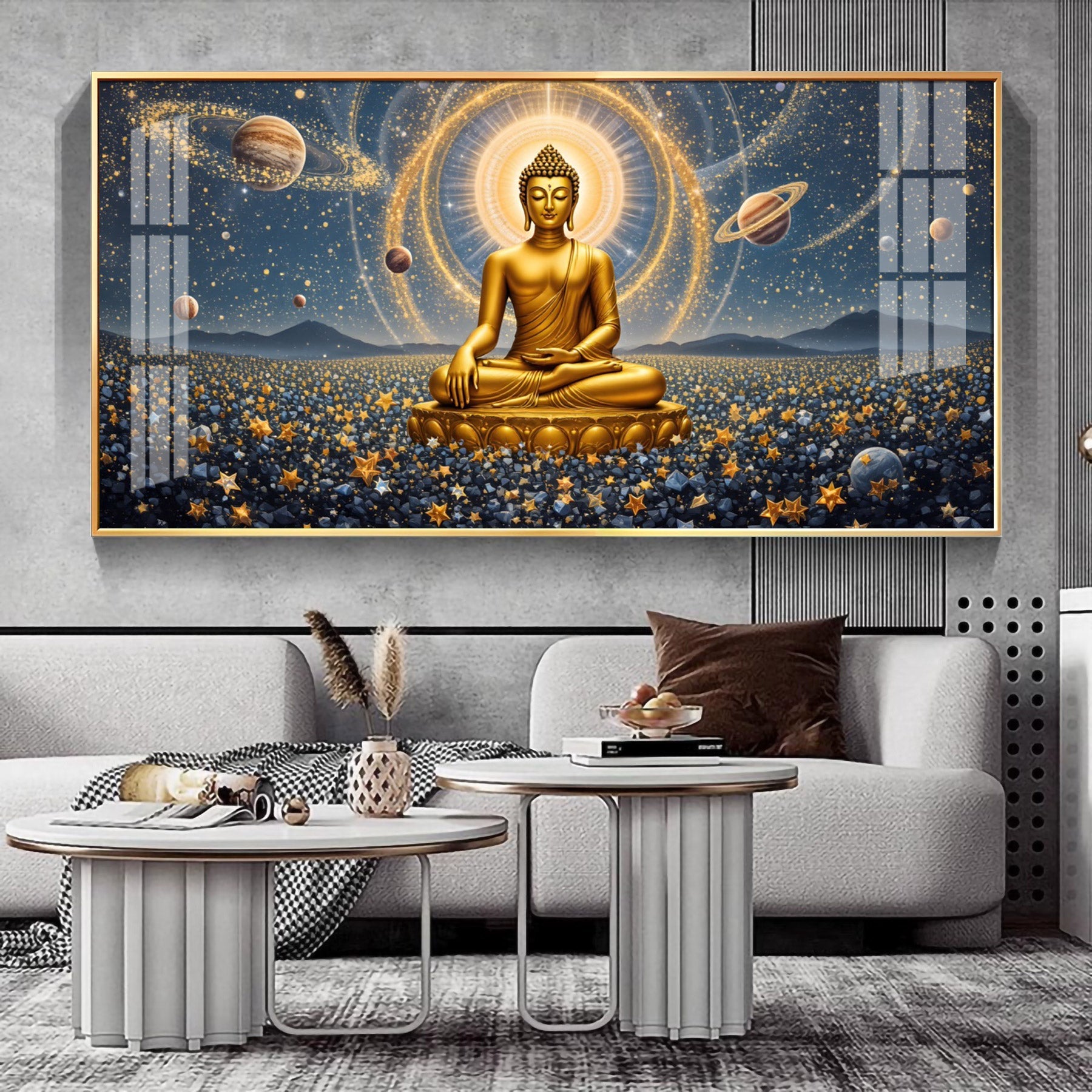 Peaceful Reflection Of Buddha Premium Acrylic Horizontal Wall Art